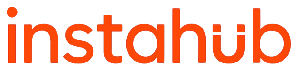 Instahub logo. orange.